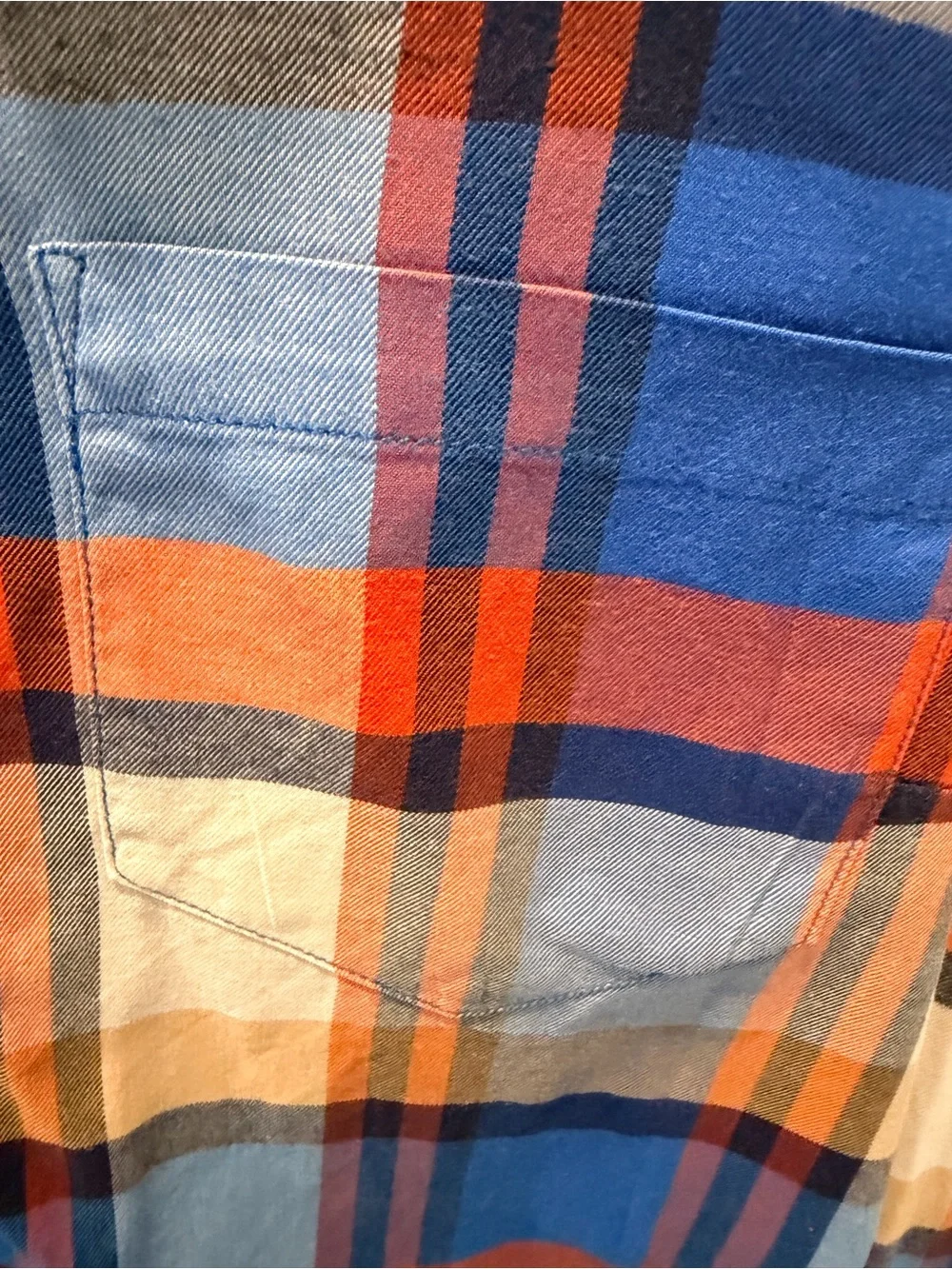 J.Crew Perfect Fit Blue Orange Plaid Cotton Button Down Shirt Medium